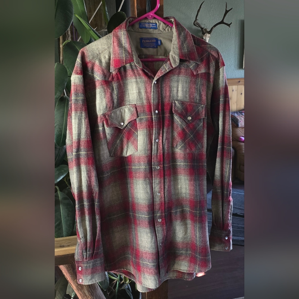 Mens Pendelton Wool Pearly Snap